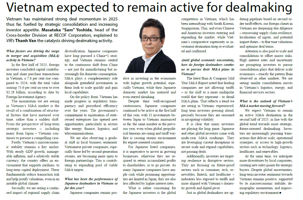 Posted on the ”Vietnam Investment Review”.